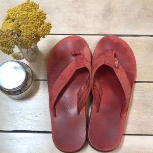 Women’s 5.5-6.5 red Rainbow Sandals Double Layer